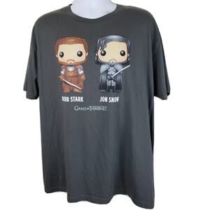 Robb Stark and Jon Snow Game of Thrones Funko POP Figure Gray t-Shirt XL